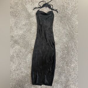 Elegant Black Satin Dress